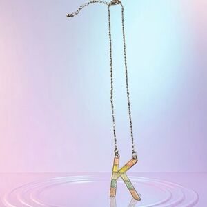 Colorful K Pendant Necklace